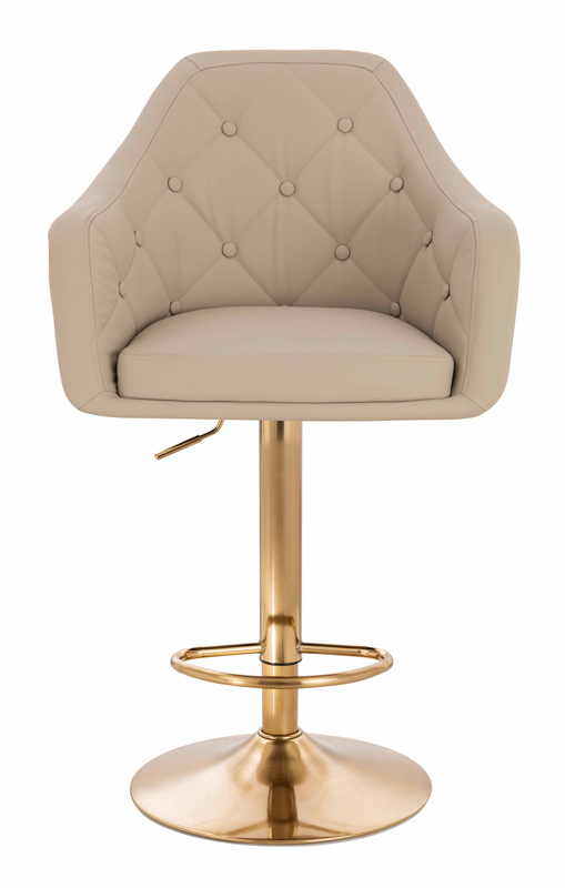 HR831W Krémszínű Műbőr Premium Soft szék Arany lábbal