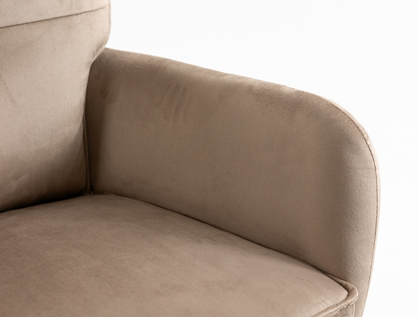 HR250W Latte modern velúr szék fekete lábbal