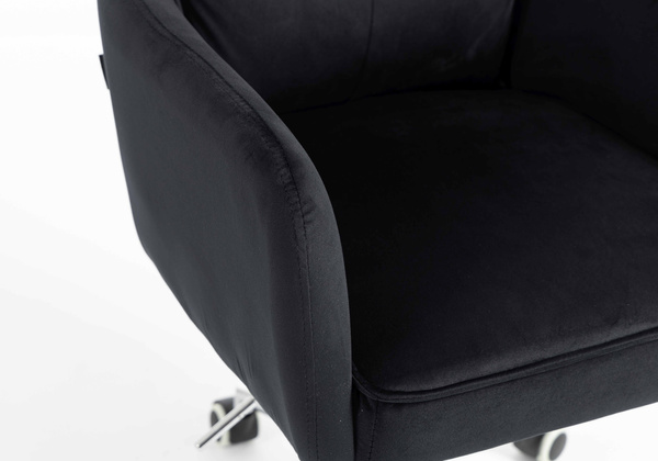 HR250K Fekete modern velúr szék krómozott lábbal