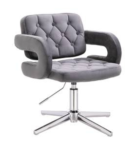 HR8403CROSS Grafit modern velúr szék krómozott lábbal