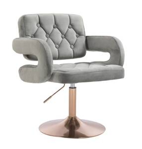 HR8403N Acél modern velúr szék arany lábbal