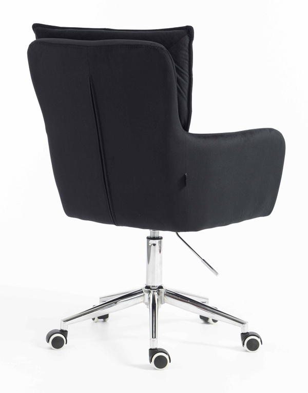 HR250K Fekete modern velúr szék krómozott lábbal