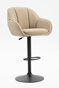 HR2055W Krémszínű Modern Műbőr Szék Fekete lábbal