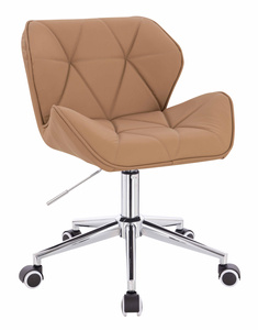 HR111K Karamell Műbőr Premium Soft szék krómozott lábbal