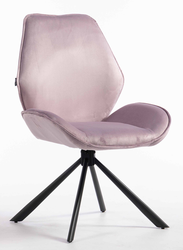 HR350 CSILLAGLÁB Halványlila modern velúr szék fekete lábbal