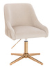 HR920CROSS Krémszínű Modern Velúr Szék Arany lábbal
