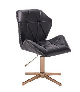 HR212CROSS ZIC-ZAC Fekete modern műbőr szék arany lábbal