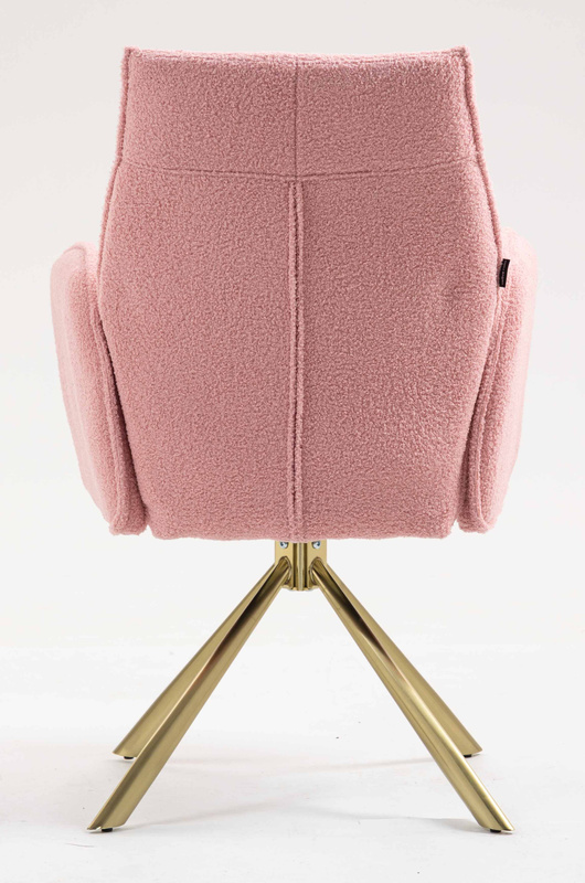 HR280 CSILLAGLÁB Púder Rózsaszín modern boucle szék arany lábbal