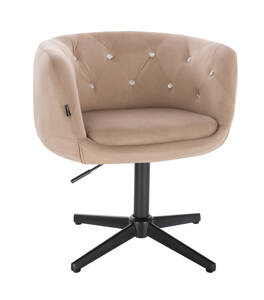HR333CCROSS Latte modern velúr szék fekete lábbal