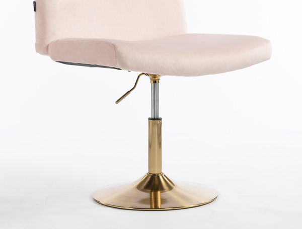 HR150N Púder Rózsaszín Modern Velúr Szék Arany lábbal