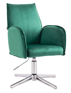 HR280CROSS Sötétzöld Modern Velúr Szék Krómozott lábbal