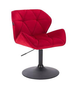 HR111N Vörös modern velúr szék fekete lábbal