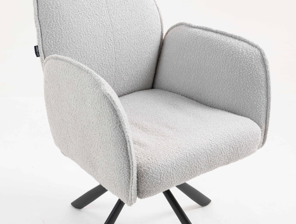 HR280 CSILLAGLÁB Szürke modern boucle szék fekete lábbal