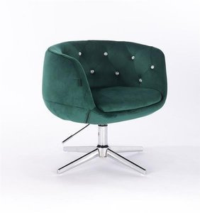 HR333CROSS Sötétzöld velur modern szék krómozott lábbal