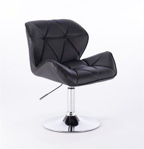 HC111N Fekete modern műbőr szék krómozott lábbal