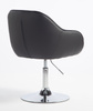 HR2055N Fekete Modern Műbőr Szék Krómozott lábbal