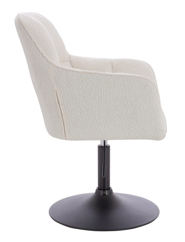 HR550N Krémszínű modern boucle  szék fekete lábbal