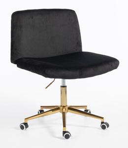 HR150K Fekete Modern Velúr Szék Arany lábbal