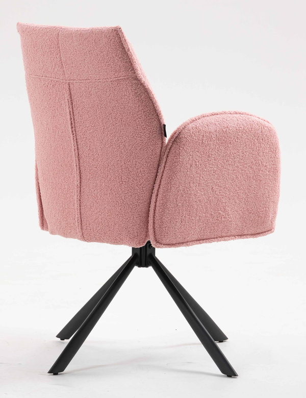 HR280 CSILLAGLÁB Púder Rózsaszín modern boucle szék fekete lábbal
