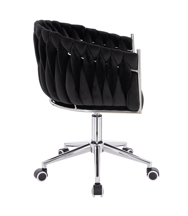 HR750K Fekete Modern Velúr Szék Krómozott lábbal