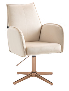 HR280CROSS Krémszínű Modern Velúr Szék Arany lábbal