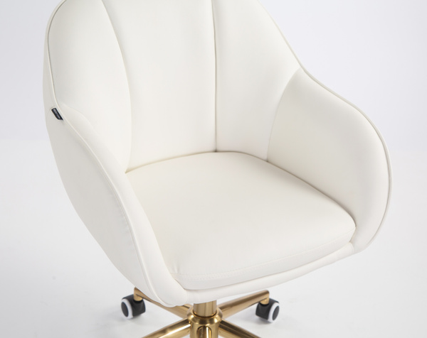HR2055K Fehér Modern Műbőr Szék Aany lábbal