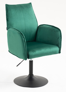 HR280N Sötétzöld Modern Velúr Szék Fekete lábbal