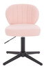 HR193CROSS Púder Rózsaszín modern boucle  szék fekete lábbal