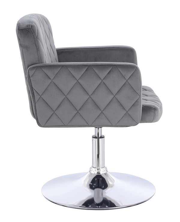 HR802N Grafit Modern Velúr Szék Krómozott lábbal