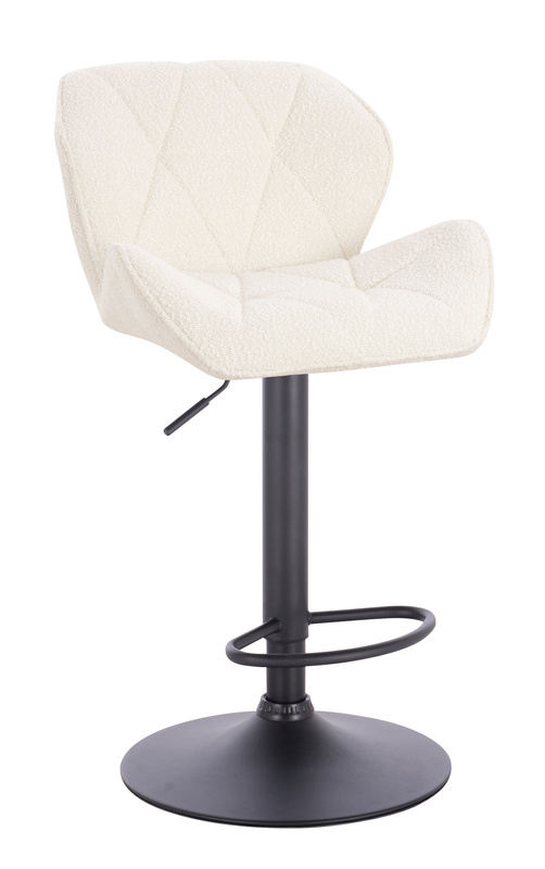 HR111W Krémszínű modern boucle szék fekete lábbal