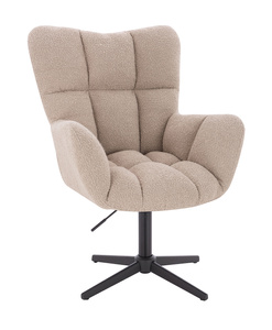 HR650CROSS Latte modern boucle szék fekete lábbal