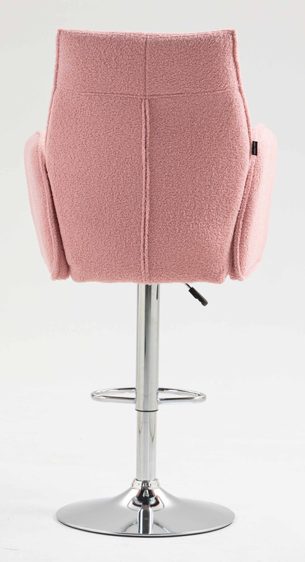 HR280W Púder Rózsaszín modern boucle szék krómozott lábbal
