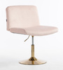 HR150N Púder Rózsaszín Modern Velúr Szék Arany lábbal