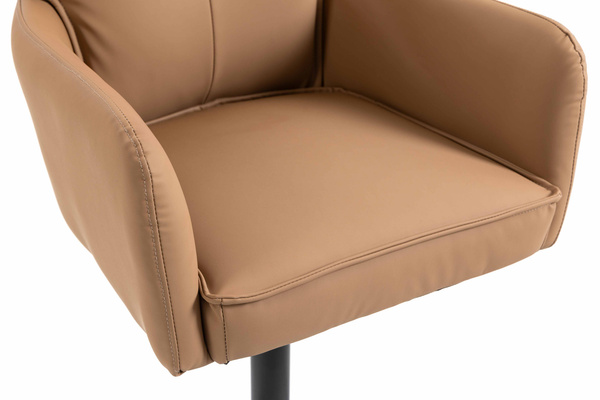HR250W Karamell Színű Prémium Soft Műbőr Szék Fekete Lábbal