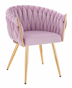 HR750 Szék Arany lábakkal Halványlila velúr