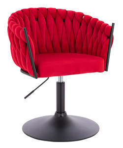 HR750N Vörös Modern Velúr Szék Fekete lábbal