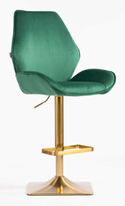 HR350KW Sötétzöld modern velúr szék arany lábbal