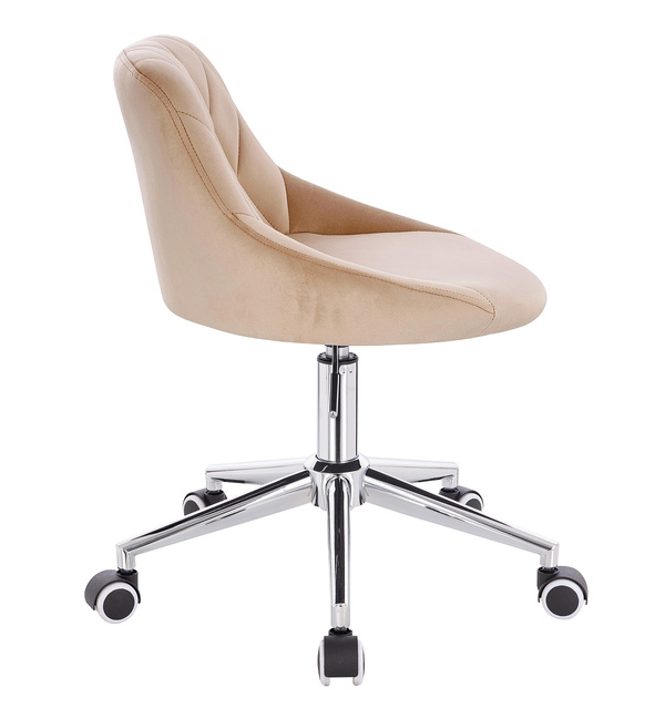 HR1054K Latte modern velúr szék krómozott lábbal