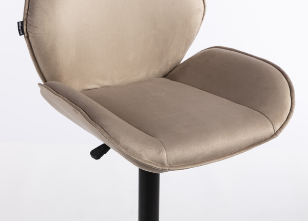 HR350W Latte modern velúr szék fekete lábbal
