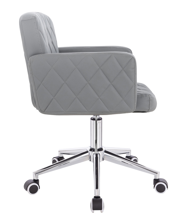 HR802K Szürke Modern Műbőr Szék Krómozott lábbal