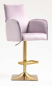 HR280KW Halványlila Modern Velúr Szék Arany lábbal