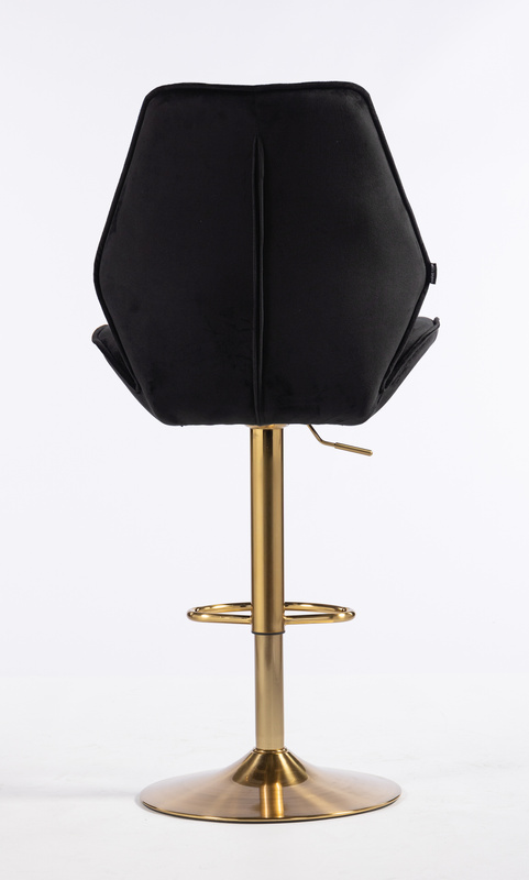 HR350W Fekete modern velúr szék arany lábbal