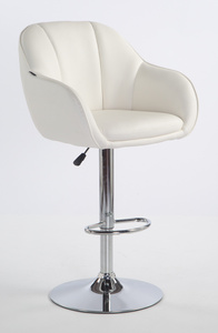 HR2055W Fehér Modern Műbőr Szék Krómozott lábbal