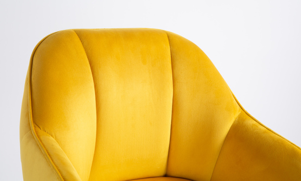 HR2055W Sárga Modern Velúr Szék Krómozott lábbal