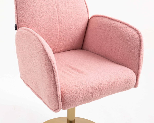 HR280N Púder Rózsaszín modern boucle szék arany lábbal