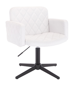 HC802CROSS Fehér Modern Műbőr Szék Fekete lábbal