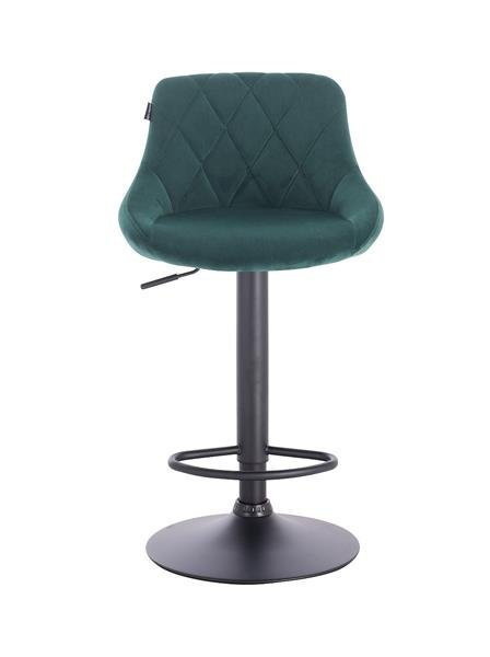 HR1054W Sötétzöld modern velúr szék fekete lábbal