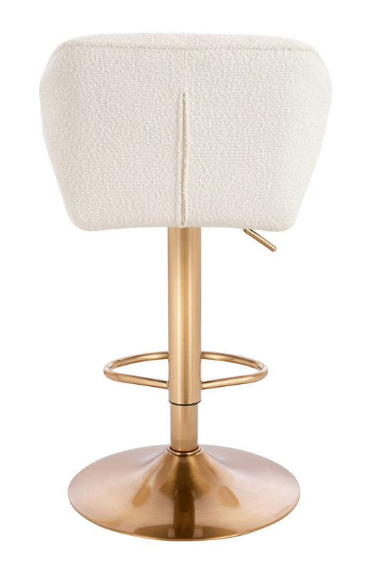 HR111W Krémszínű modern boucle szék arany lábbal