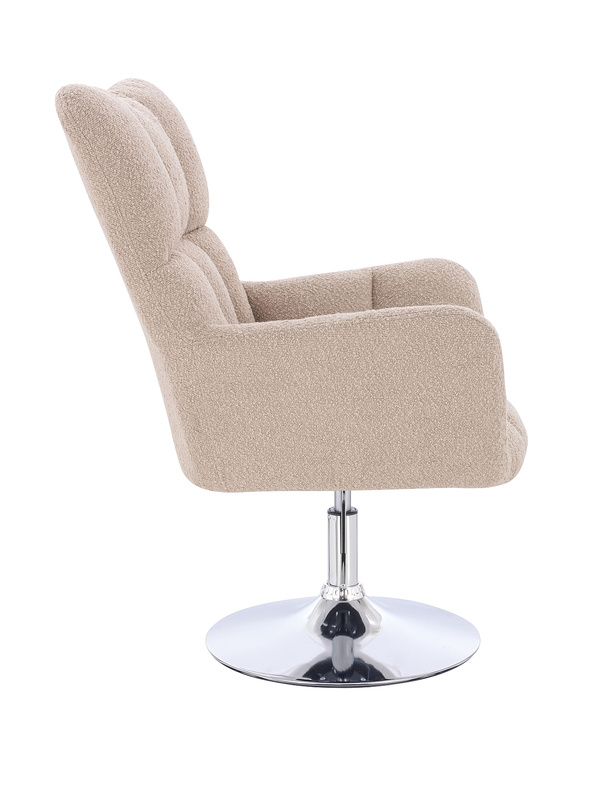 HR650N Latte modern boucle szék krómozott lábbal