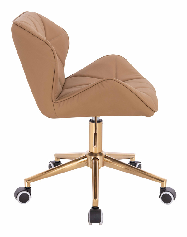 HR111K Karamell Műbőr Premium Soft szék arany lábbal